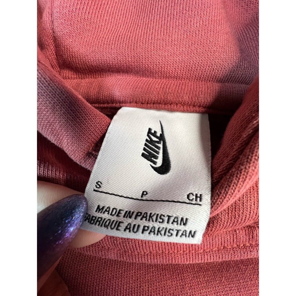 Nike Mens Red Fleece Pullover Hoodie Embroidered Swoosh Logo Sweatshirt S - Picture 3 of 6